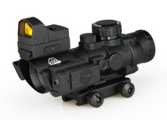 hot airsoft gun accessories hunting optical laser pointer sight 4x32 rifle scope with mini red dot and red laser sight