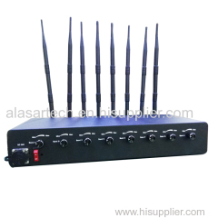 8 Band Power Adjustable Mobile signal Jammer /Stationary Jammer
