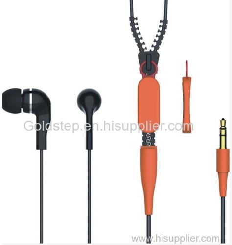 Cheap zipper earphone as gift earphone