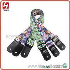 Durable Polyester Aztec Style Adjustable Soft Ukulele Shoulder Strap With Leather Ends