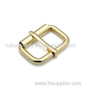 Rectangular Single Pin Roller Buckle In Shining Gold Color