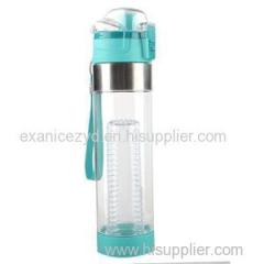 FDA BPA Free Customized Reusable Travel Plastic Fruit Infuser Bottle For Sale