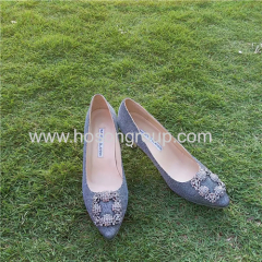 Glittering women high heels with rhinestone