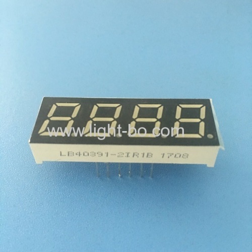 Super bright red 0.39 4 digit 7segment led display common anode for process control