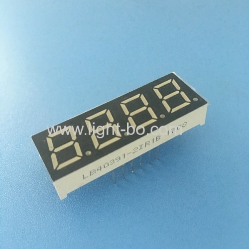 Super bright red 0.39 4 digit 7segment led display common anode for process control