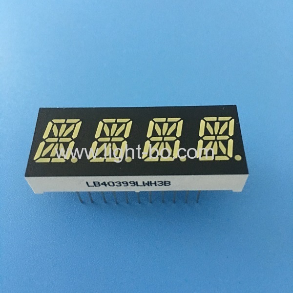 Ultra white OEM 0.39inch( 10mm)common cathode 4 digit 16 segment led display forTemperature indicator