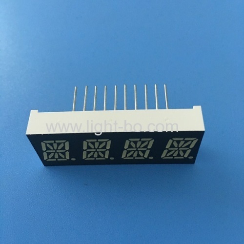 Ultra white OEM 0.39inch( 10mm)common cathode 4 digit 16 segment led display forTemperature indicator
