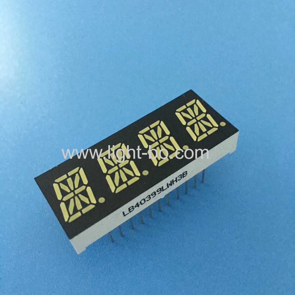 Ultra weiß OEM-0.39inch (10 mm) gemeinsame Kathode 4-stellige 16-Segment-Anzeige fortemperature LED-Anzeige