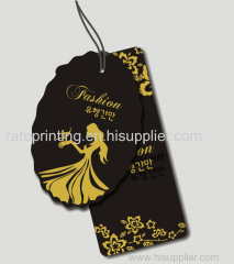 custom fashion garment paper hang tag with embossed logo factory