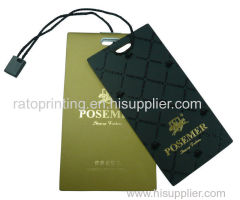 custom fashion garment paper hang tag with embossed logo factory