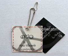 custom fashion garment paper hang tag with embossed logo factory