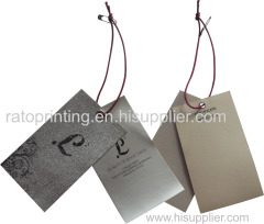 custom fashion garment paper hang tag with embossed logo factory