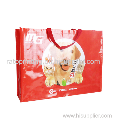 custom luxury PP woven bag packaging with artwork printing supplier
