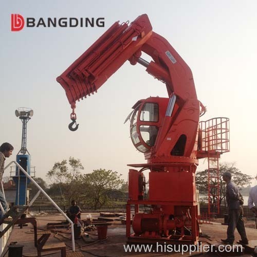 BANGDING Telescopic Knuckle Boom marine deck Crane for port unloading