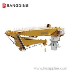 Knuckle Boom marine deck Crane on port for loading bulk cargo