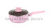 5pcs aluminum nonstick cookware set with 3-layer black nonstick coating pink