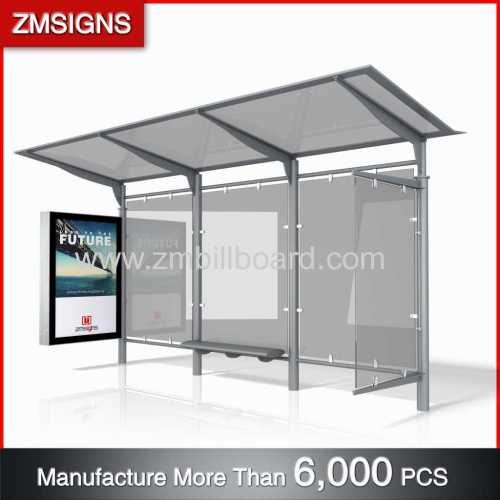 High Quality advertising bus stop shelter design with light boxes