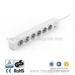 X6 German-type Outlets Surge Protector 16A 250V 1.5M Length Power Extension Socket