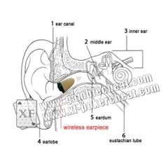 Mini Earpiece With Wireless Receiver / Casino Cheating Devices For Poker Analyzer System