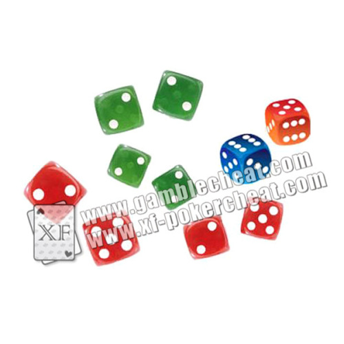 Colorful Plastic 8 / 10 / 12 / 14mm Casino Games Liquid Dice For Betting Games Cheat