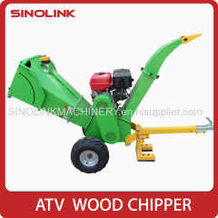 Small Movable Manual ATV Wood Log Shredder Chipper With CE