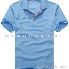 Half Button Short Sleeve Plain Polo Shirt