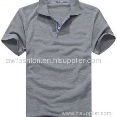 Half Button Short Sleeve Plain Polo Shirt