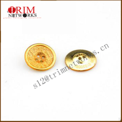 Alloy shank metal fashion button maker HVB brass with yellow oil concave with small round edge button