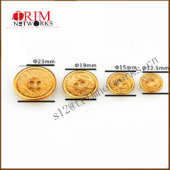 Alloy shank metal fashion button maker HVB brass with yellow oil concave with small round edge button