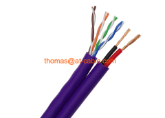 UTP CAT5E+2C Lan with DC Power CCTV Combined Cable Copper Conductor RoHS PVC Jacket