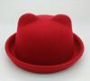 lovely children cat ear wool felt bowler hat
