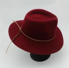 classical wine wide brim fedora hat winter wool felt men women fedora hat