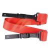 2&quot; Black Seat Belt Guitar Strap with garment leather ends and tri-glide adjustment with quick release buckle