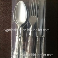 18PCS PVC Tube With Plastic Handle Cutlery Set For Supermarket