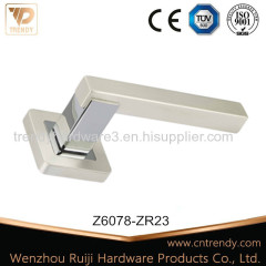 popular wooden door lever handle on square rose