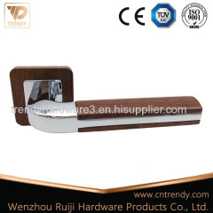 popular wooden door lever handle on square rose