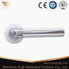 hollow zinc alloy door lever handle on round rose