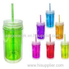 TT-1411 350ML DIY Double Wall Plastic Tumbler With Sliding Lid Juice Drinking Tumbler