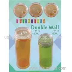 TT-1410 DIY Double Wall Plastic Cans Bottom Can Been Taken Off Clear Tumbler 450ML