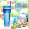 TT-1406 20OZ AS Double Wall Plastic Travel Salad Tumbler Plastic Drink Water Bottle For Snack Food