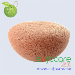 SOFTCARE indian red half ball type facial cleansing 100% pure konjac sponge