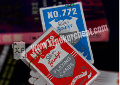 Custom Casino Gambling Props Silver Plastic Bridge Playing Cards ISO9001