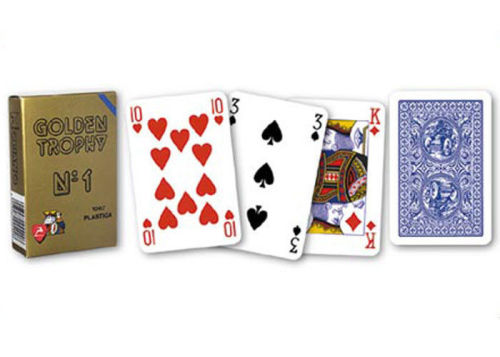 Playing Cards With Single Deck On 4 Regular Index Plastic Modiano Golden Trophy