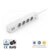 GS Approved EU 4 USB Charging Ports 4 Ac Outllets Power Strip Surge Protector Outlet