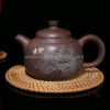 Purple Clay Chinese Nixing Peony Engraving Tea pot Pure Handmade Big Capacity Teapot