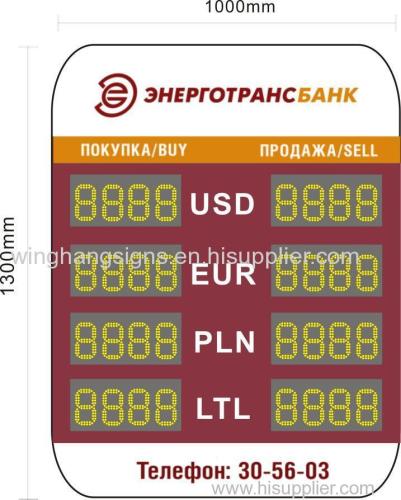 Russia Project of LED Exchange Rate display board