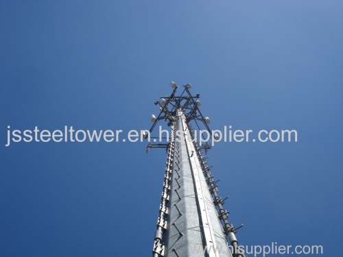 polygonal communication galvanized steel monopole/pole China
