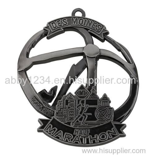 custom Zinc Alloy Marathon Metal Sports Souvenir Medal With Ribbon