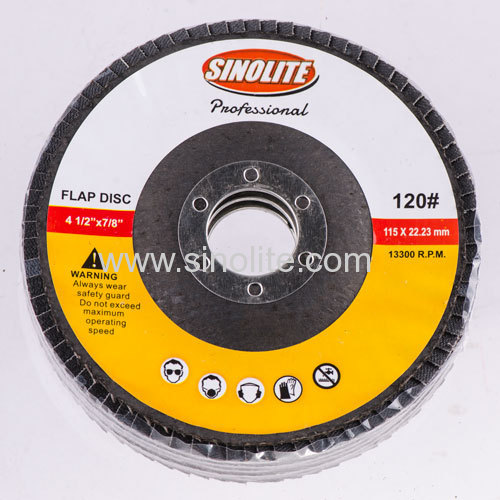 Flap disc fiberglass backing aluminium oxide material A Grit size 40-120# sizes from 100-180mm