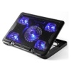 High quality 5 blue LED fan metal laptop cooling pad with stand